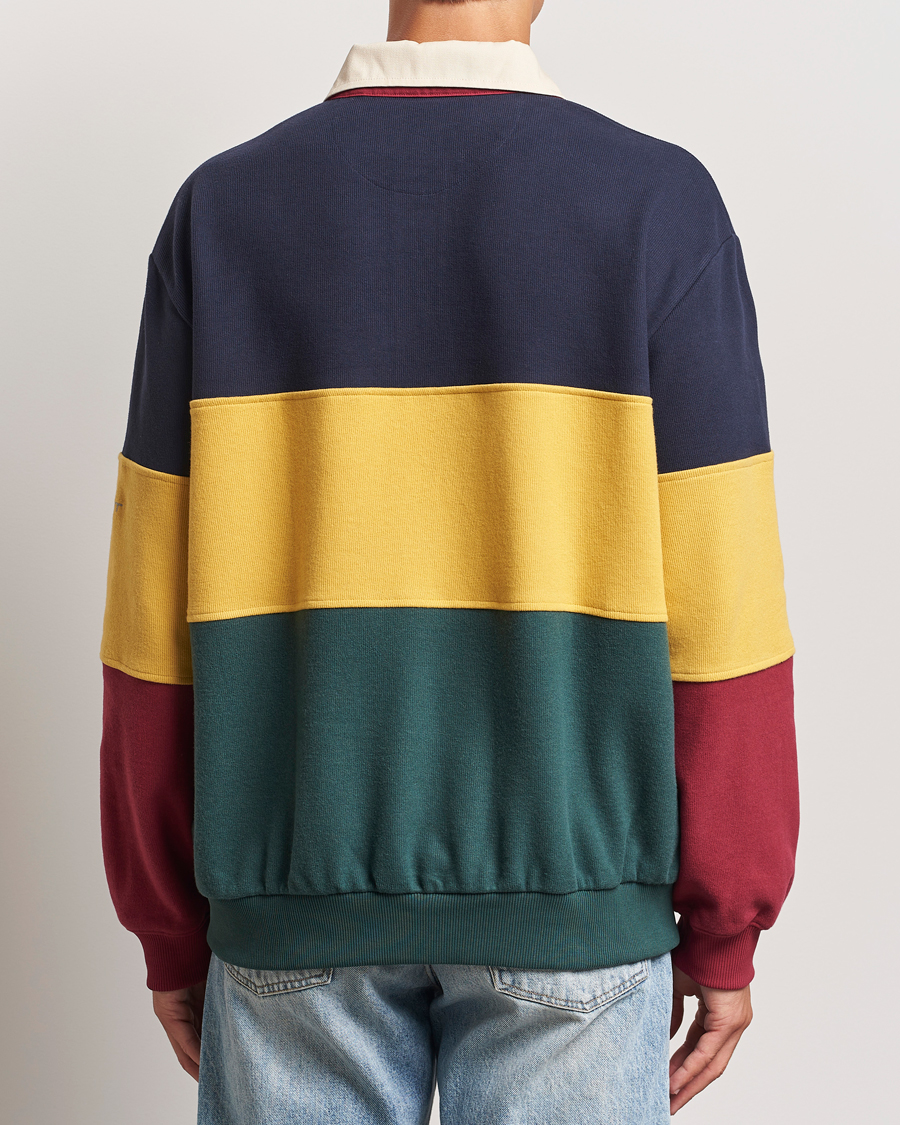 Herr | Tröjor | GANT | Sweat Color Block Heavy Rugger Evening Blue