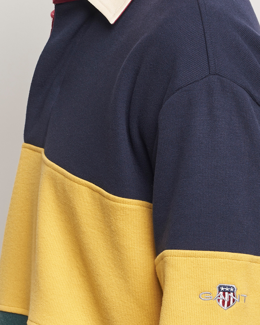 Herr | Tröjor | GANT | Sweat Color Block Heavy Rugger Evening Blue