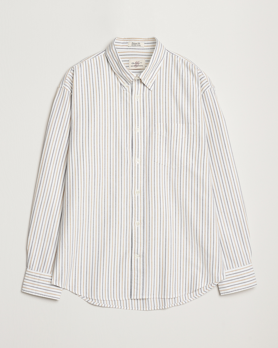 Herr | Skjortor | GANT | Rel Herigate Oxford Stripe Shirt Eggshell
