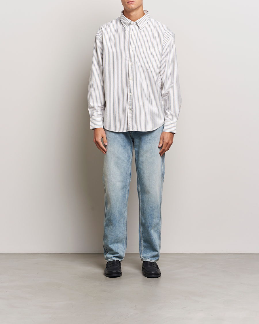 Herr | Skjortor | GANT | Rel Herigate Oxford Stripe Shirt Eggshell