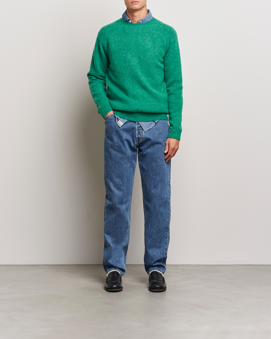 Herr | Tröjor | Harley Of Scotland | Brushed Supersoft Lambswool Crewneck Pixie