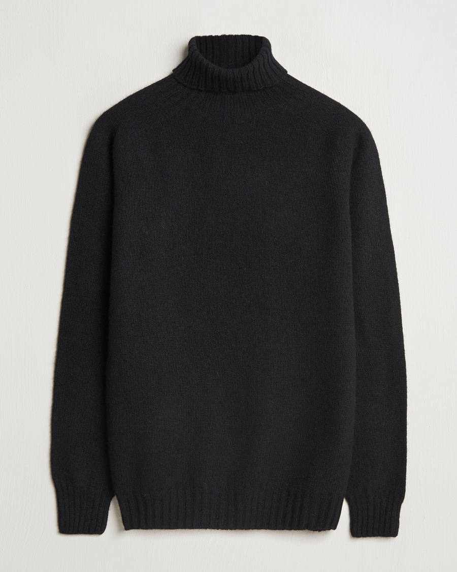Herr | Tröjor | Harley Of Scotland | Supersoft Lambswool Rollneck Black