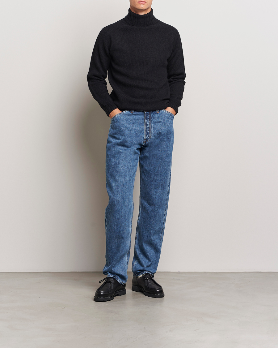 Herr | Tröjor | Harley Of Scotland | Supersoft Lambswool Rollneck Black