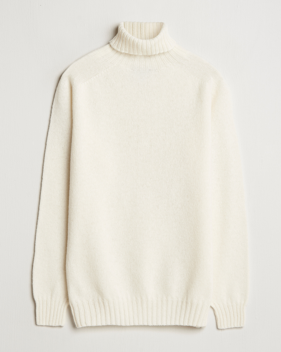 Herr | Tröjor | Harley Of Scotland | Supersoft Lambswool Rollneck Winter White