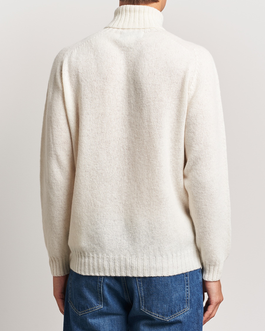 Herr | Tröjor | Harley Of Scotland | Supersoft Lambswool Rollneck Winter White
