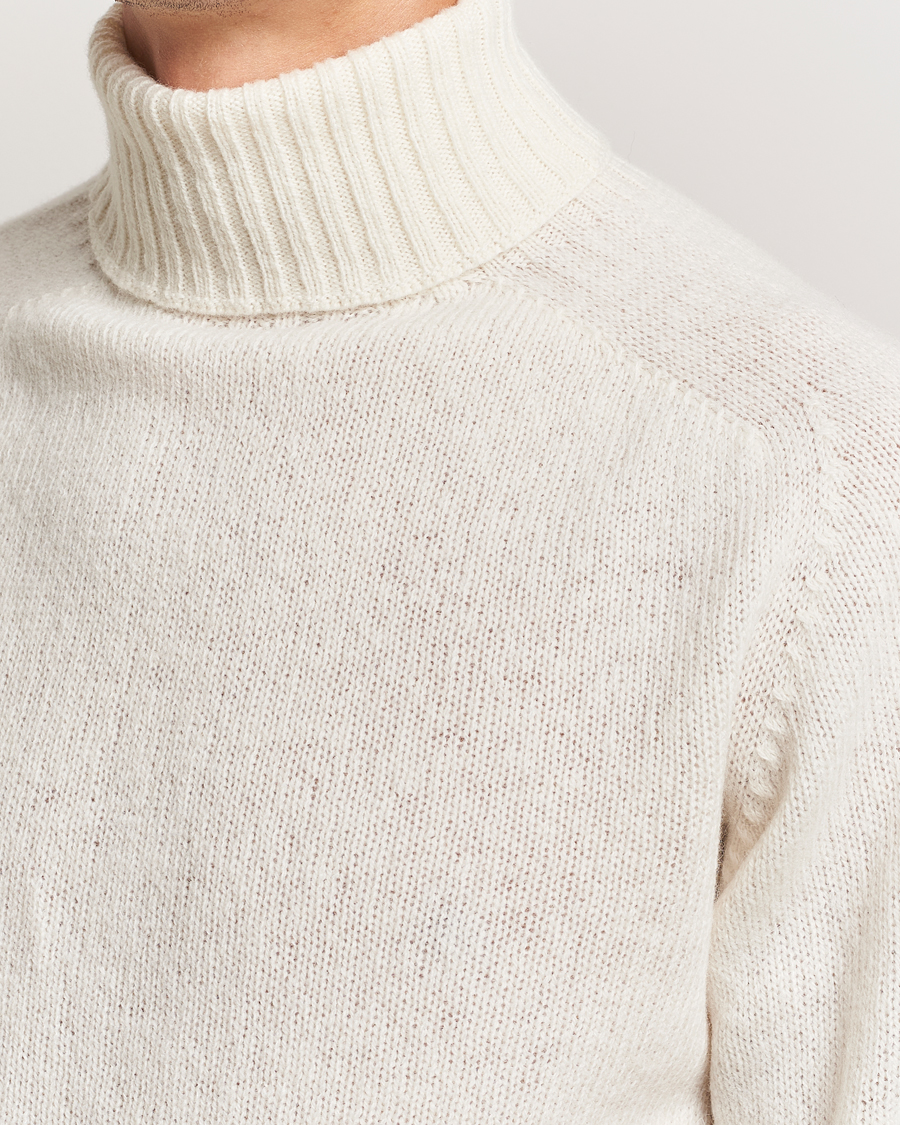 Herr | Tröjor | Harley Of Scotland | Supersoft Lambswool Rollneck Winter White