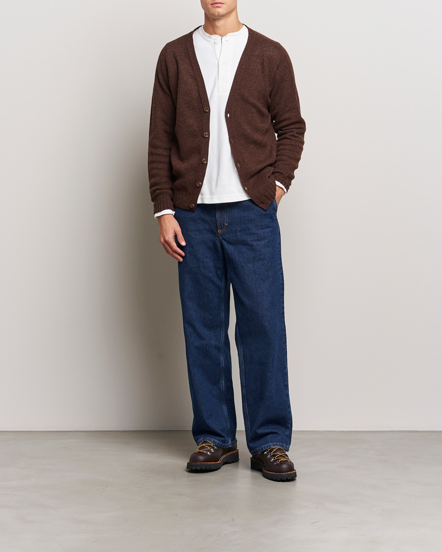 Herr | Tröjor | Harley Of Scotland | Supersoft Lambswool Cardigan Coffee