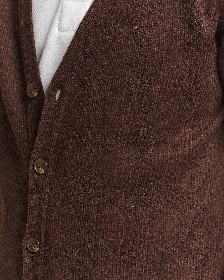 Herr | Tröjor | Harley Of Scotland | Supersoft Lambswool Cardigan Coffee