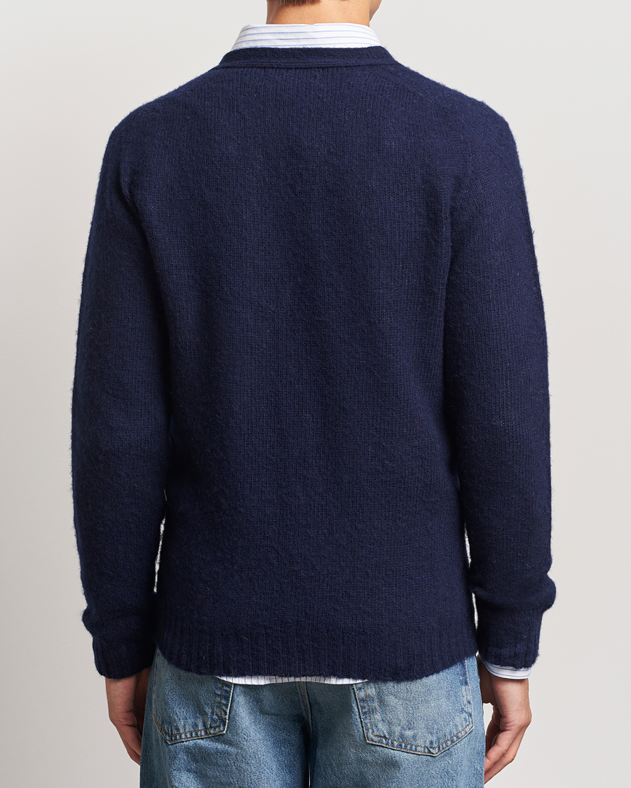 Herr | Tröjor | Harley Of Scotland | Supersoft Lambswool Cardigan Navy