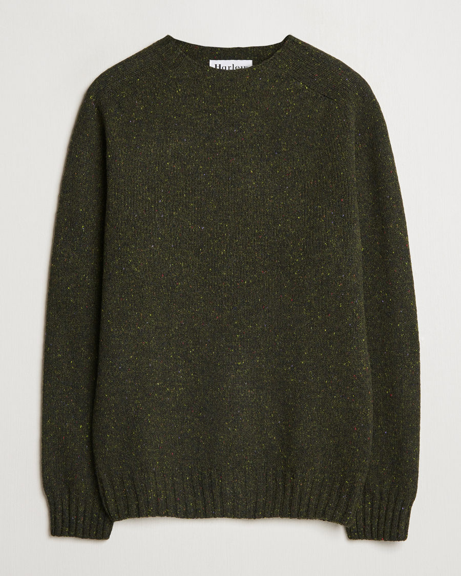Herr | Tröjor | Harley Of Scotland | Donegal Wool Crewneck Harris Green