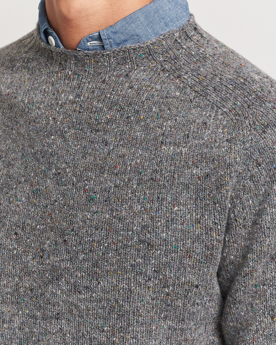 Herr | Tröjor | Harley Of Scotland | Donegal Wool Crewneck Grey