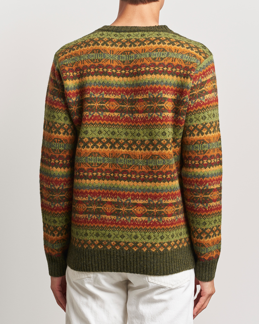Herr | Tröjor | Harley Of Scotland | Supersoft Lambswool Fairisle Crewneck Green