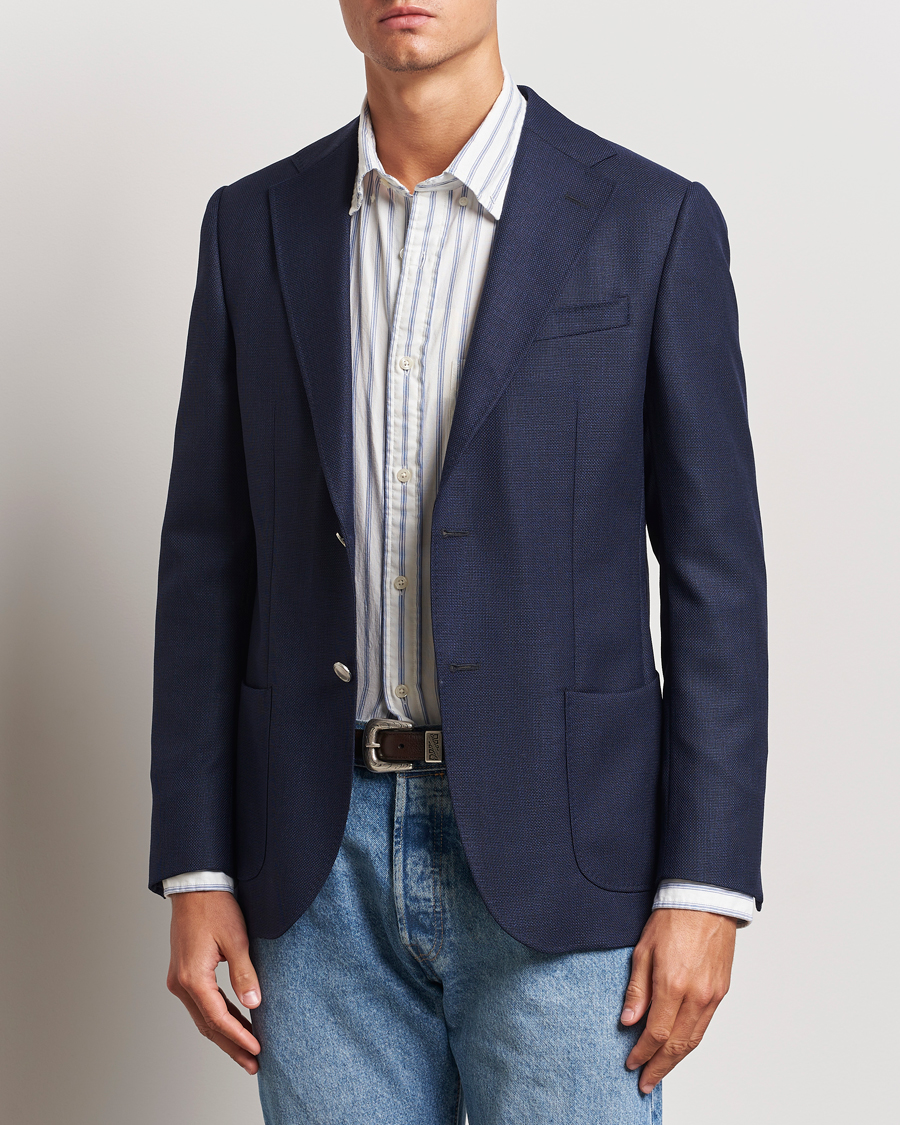 Herr | Kavajer | Morris Heritage | Wool Hopsack Club Blazer Navy