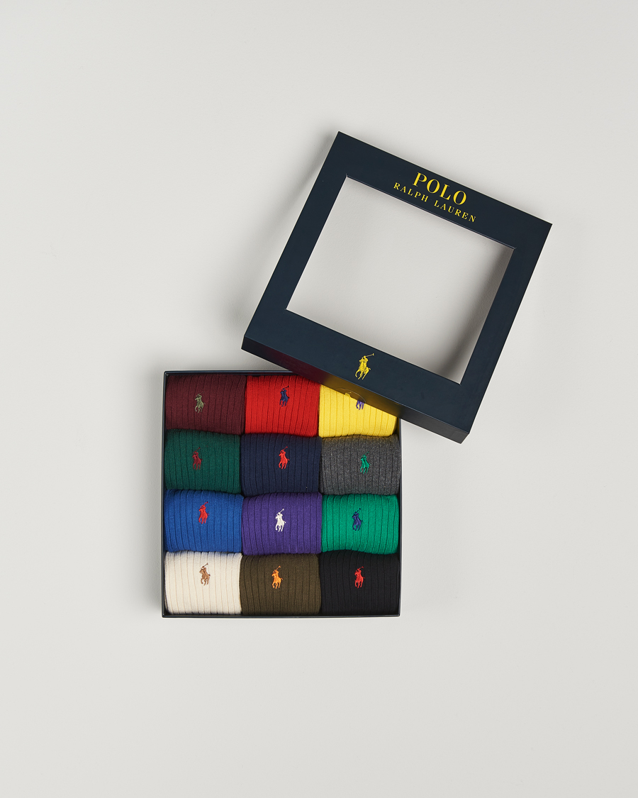 Herr | Underkläder | Polo Ralph Lauren | 12-Pack Gift Box Cotton Ribbed Socks