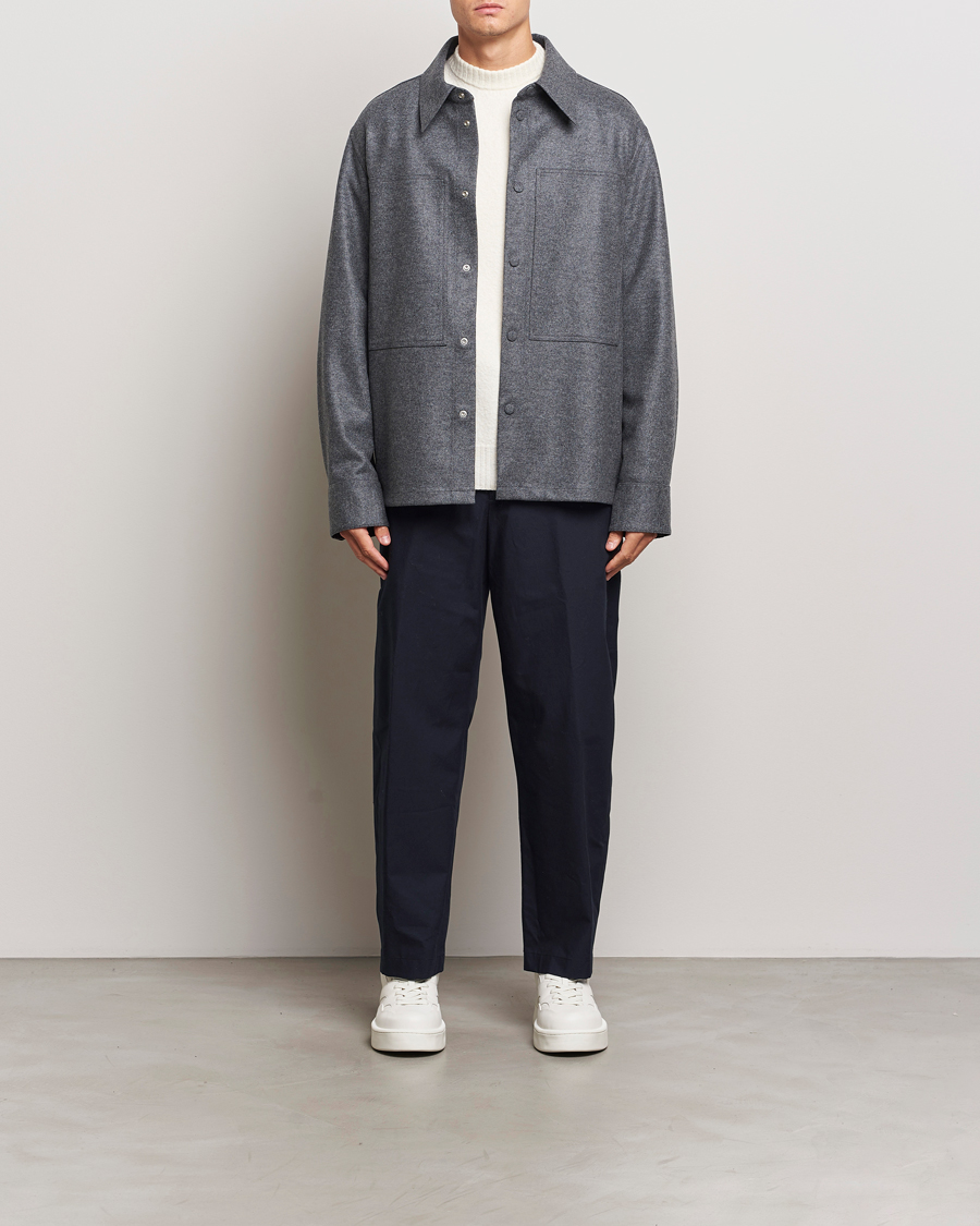 Herr | Byxor | Jil Sander | Water Repellent Cotton Drawstring Pants Navy