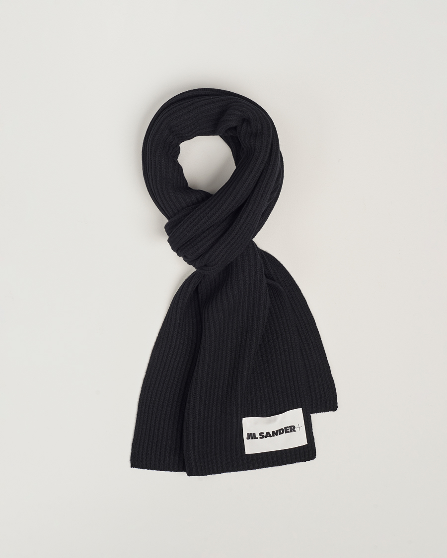 Herr | Jil Sander Merino Wool Rib Scarf Black | Jil Sander | Merino Wool Rib Scarf Black