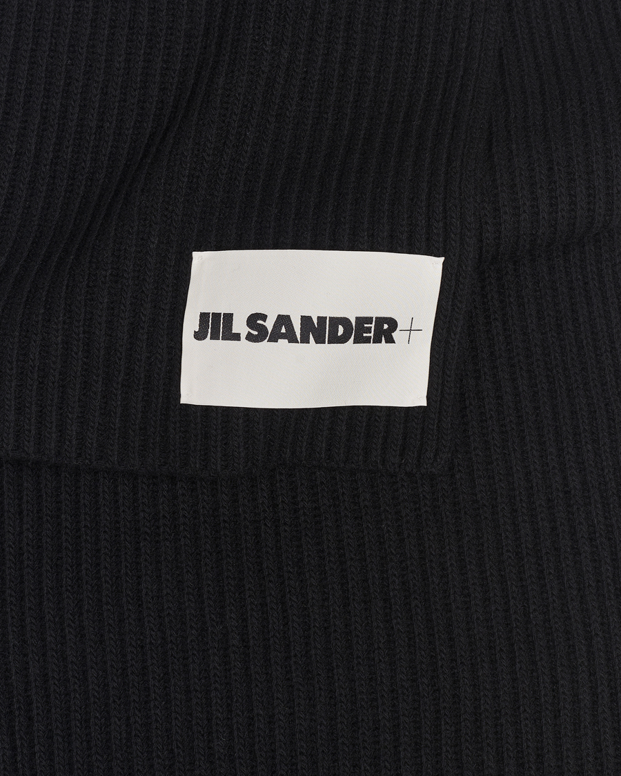 Herr | Jil Sander Merino Wool Rib Scarf Black | Jil Sander | Merino Wool Rib Scarf Black