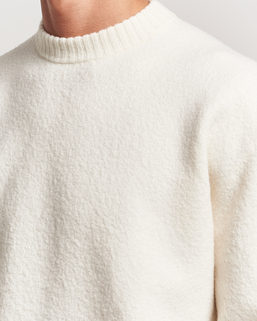 Herr | Tröjor | Jil Sander | Boiled Merino Round Neck Sweater Off White