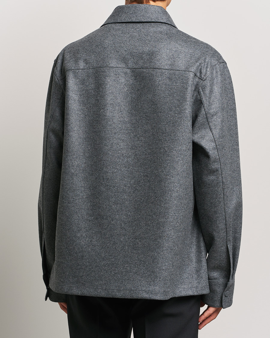 Herr | Skjortor | Jil Sander | Wool Flannel Overshirt Grey Melange