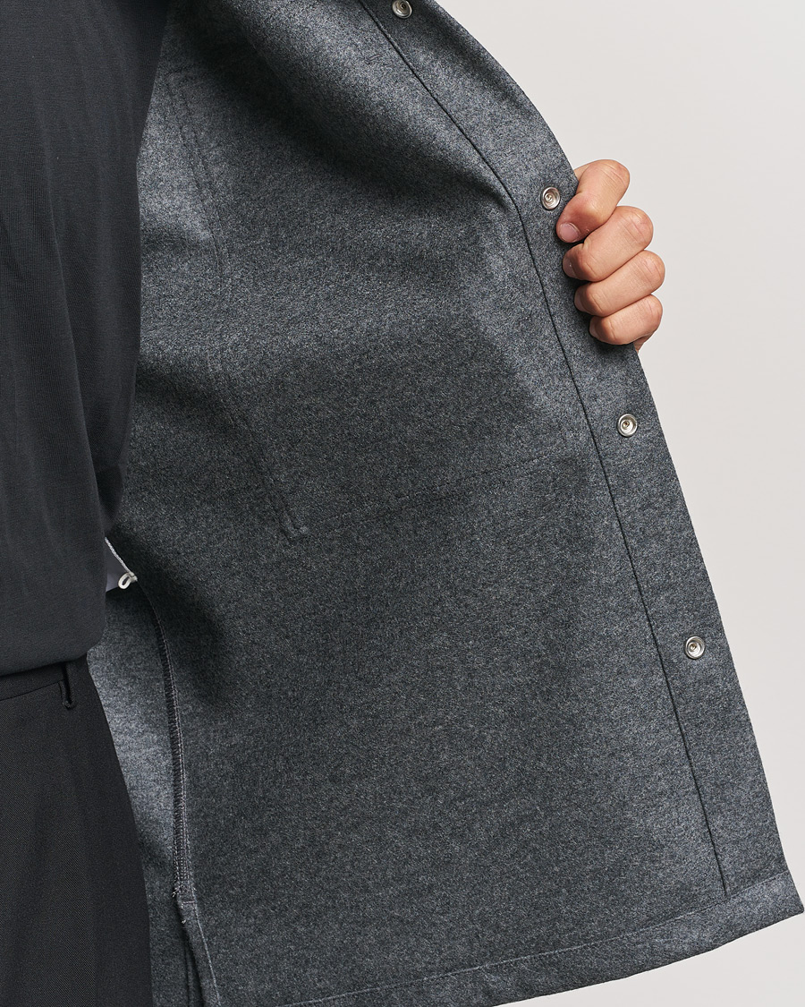 Herr | Skjortor | Jil Sander | Wool Flannel Overshirt Grey Melange
