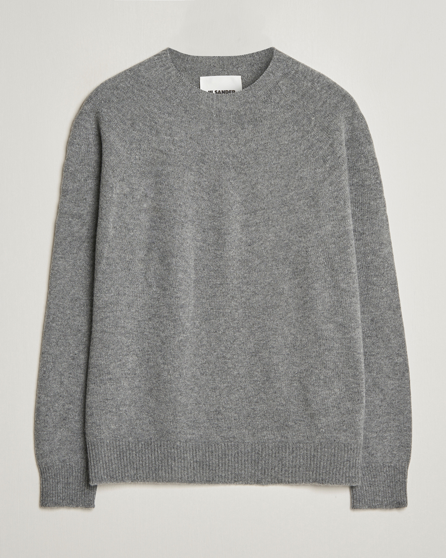 Herr | Tröjor | Jil Sander | Cashmere/Merino Round Neck Sweater Grey Melange