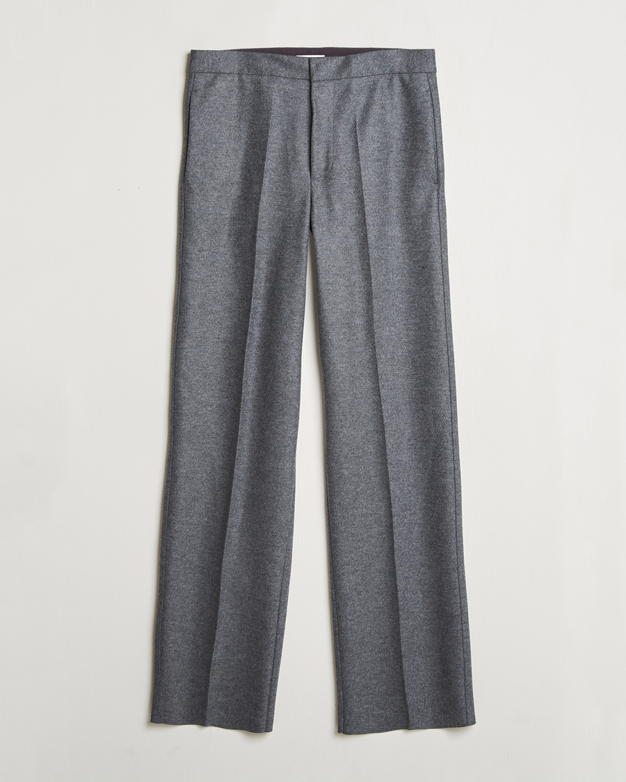 Herr | Byxor | Jil Sander | Wool Flannel Pants Grey Melange