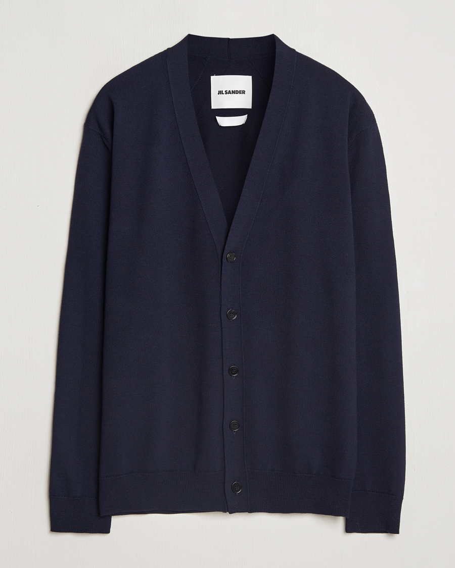 Herr | Tröjor | Jil Sander | Superfine Merino Cardigan Navy