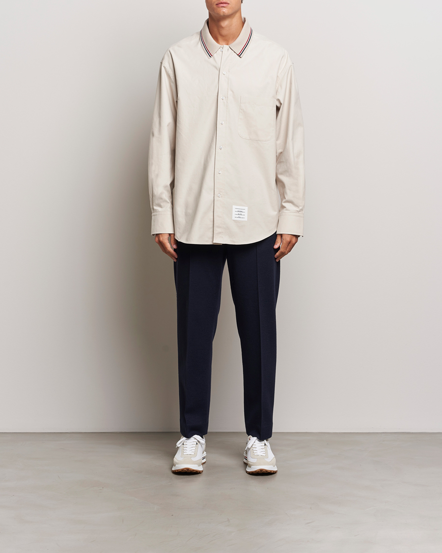 Herr | Skjortor | Thom Browne | Knit Collar Flannel Overshirt Off White