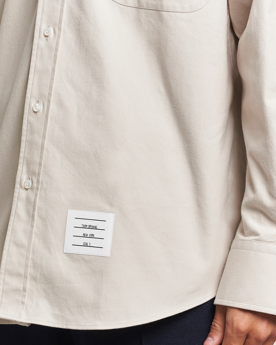 Herr | Skjortor | Thom Browne | Knit Collar Flannel Overshirt Off White