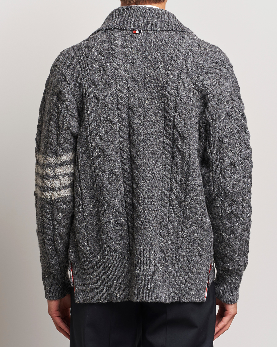 Herr | Tröjor | Thom Browne | Donegal Cable Cardigan Medium Grey