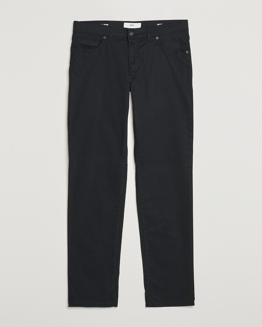 Herr | Byxor | Brax | Cadiz Cotton Satin 5-Pocket Pants Perma Black