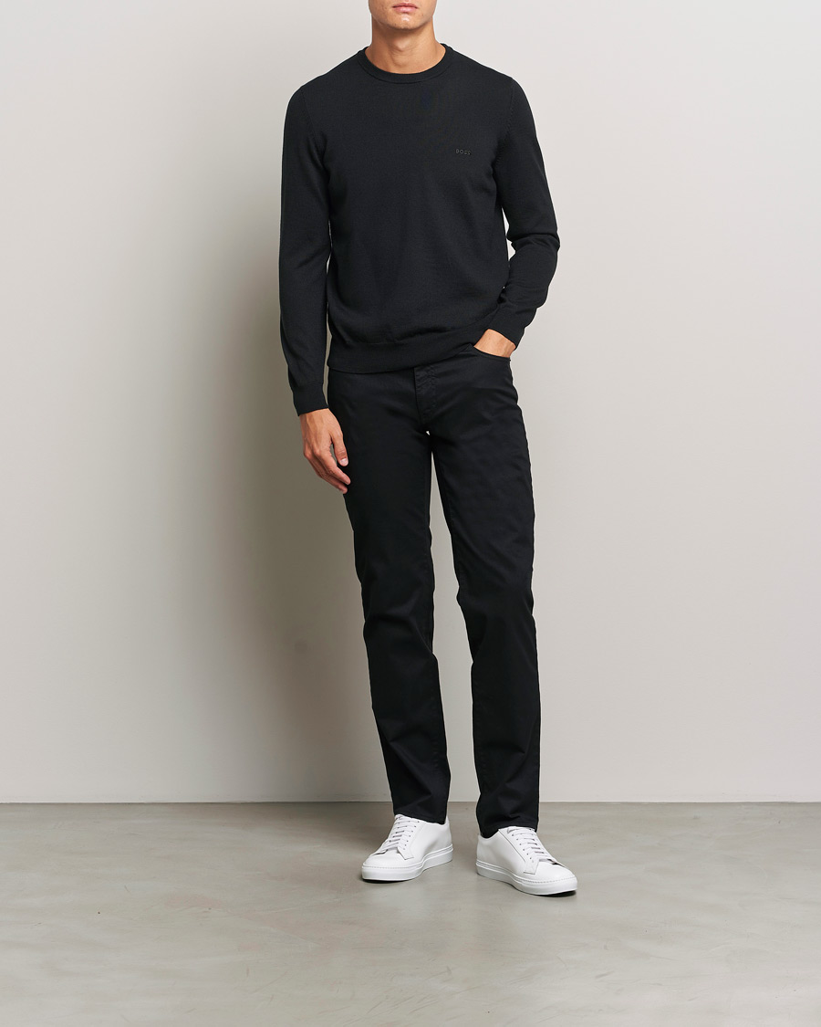 Herr | Byxor | Brax | Cadiz Cotton Satin 5-Pocket Pants Perma Black