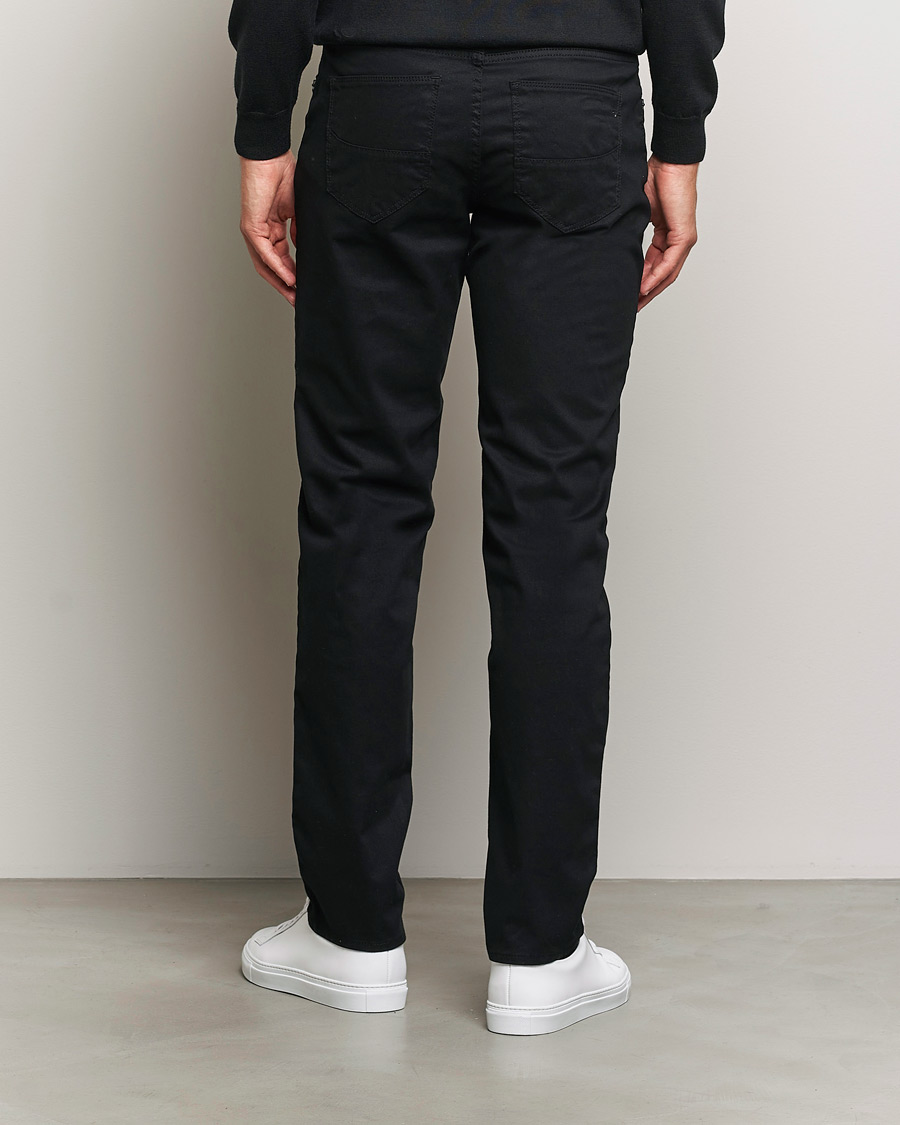 Herr | Byxor | Brax | Cadiz Cotton Satin 5-Pocket Pants Perma Black