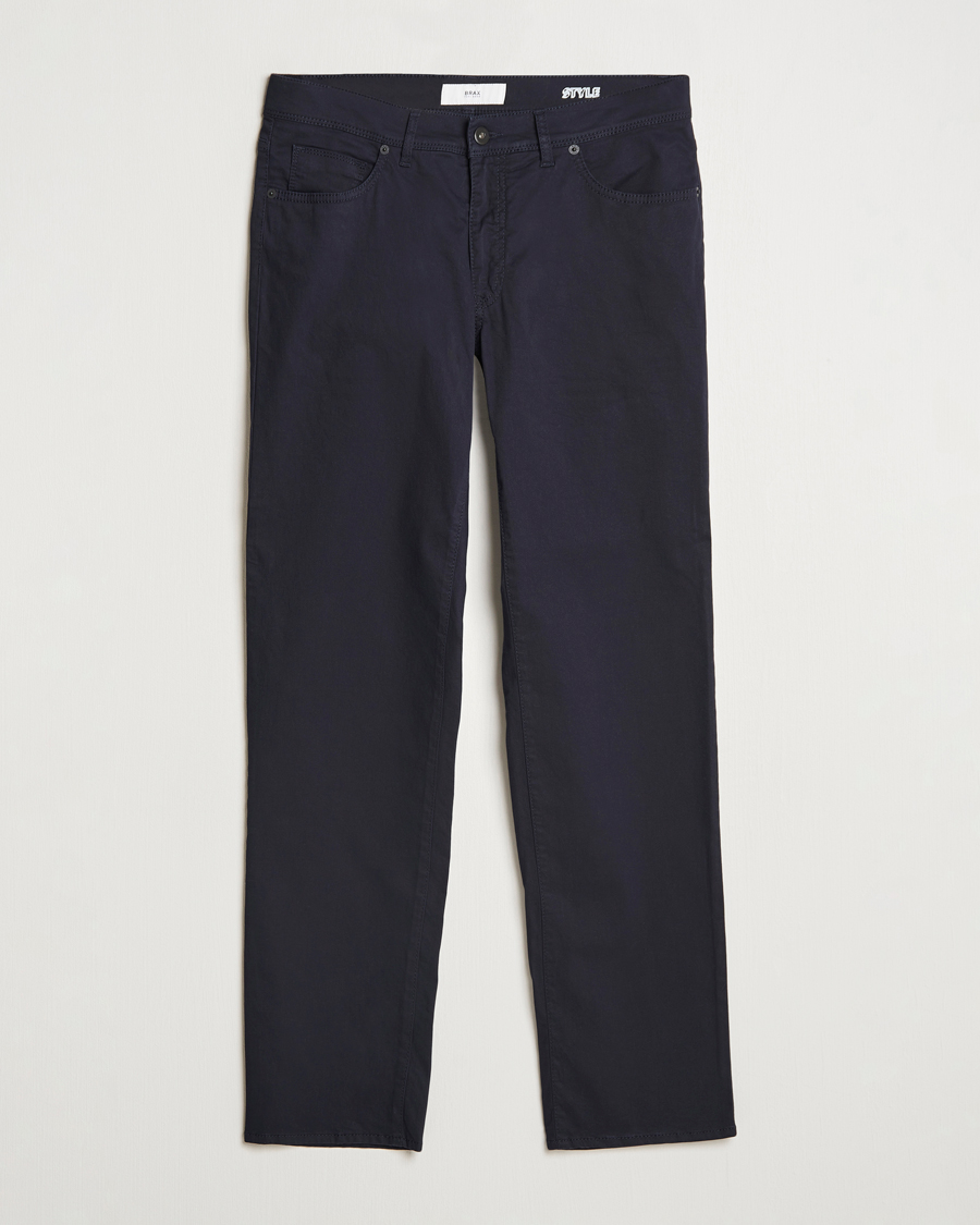 Herr | Byxor | Brax | Cadiz Cotton Satin 5-Pocket Pants Perma Blue