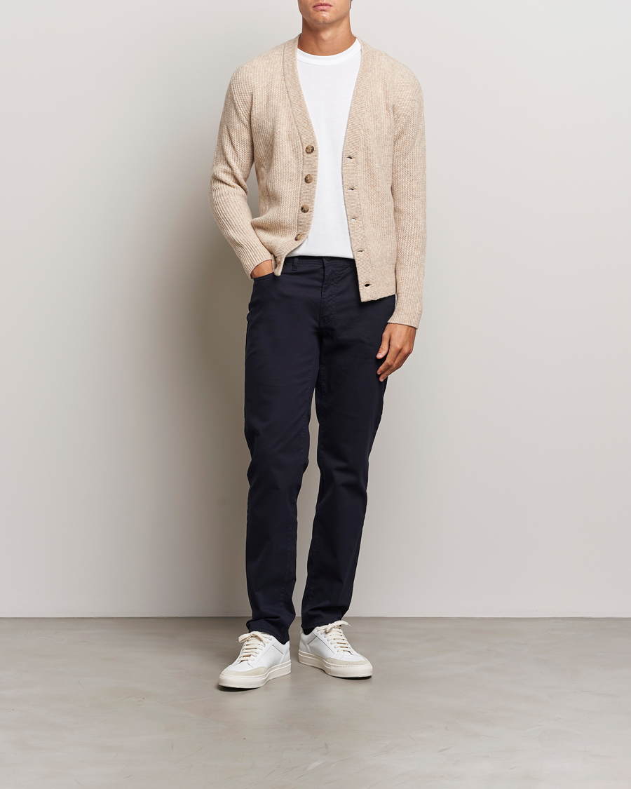 Herr | Byxor | Brax | Cadiz Cotton Satin 5-Pocket Pants Perma Blue