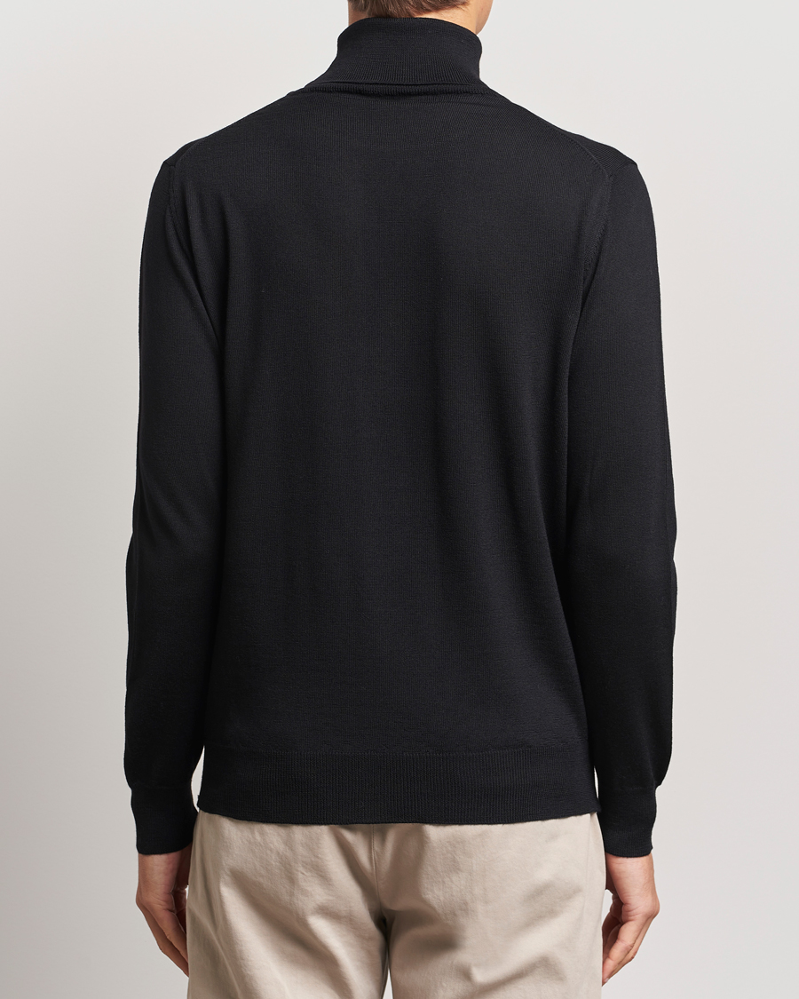 Herr | Tröjor | Morgano | Extra Fine Merino Wool Rollneck Black