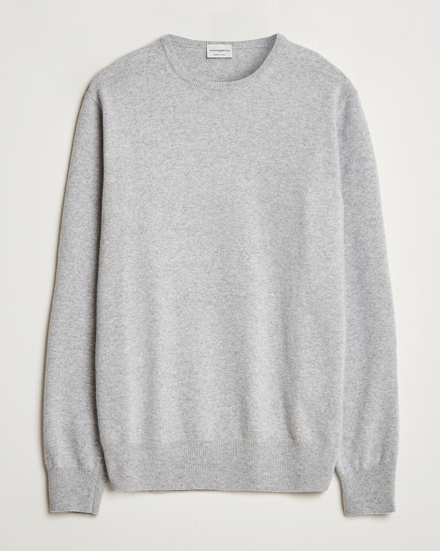 Herr | Tröjor | Morgano | Wool/Cashmere Crewneck Mid Grey