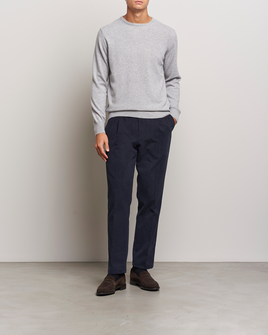 Herr | Tröjor | Morgano | Wool/Cashmere Crewneck Mid Grey