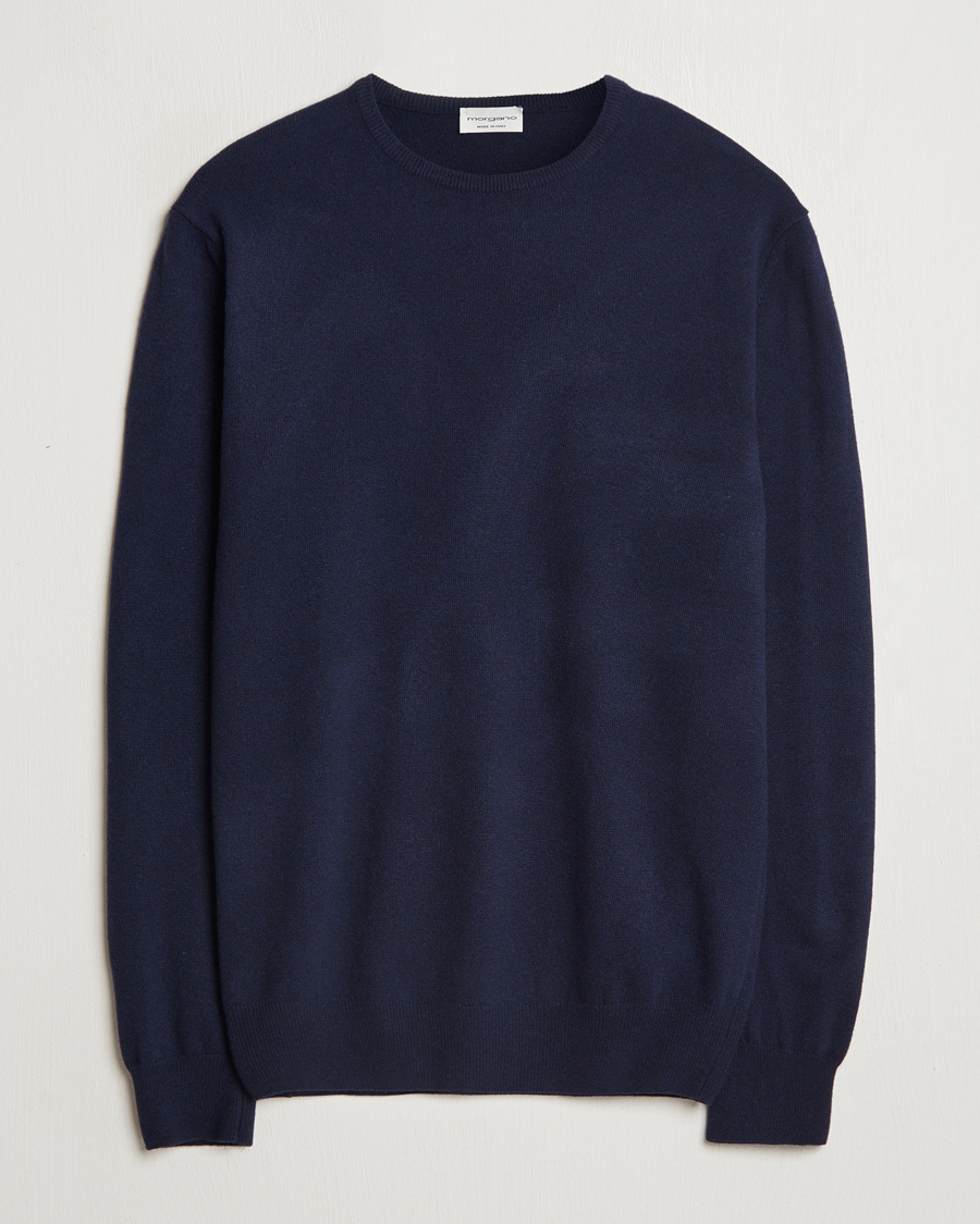 Herr | Tröjor | Morgano | Wool/Cashmere Crewneck Navy