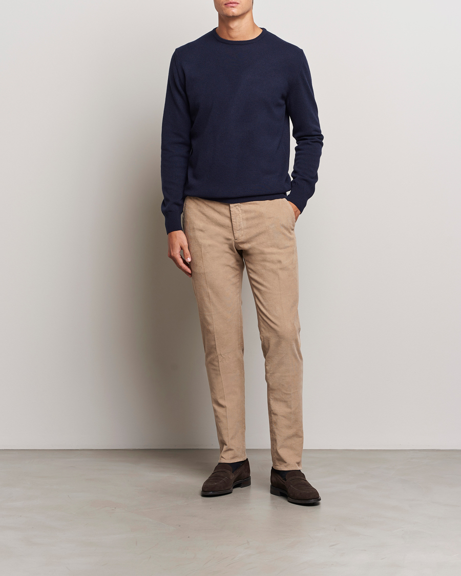 Herr | Tröjor | Morgano | Wool/Cashmere Crewneck Navy