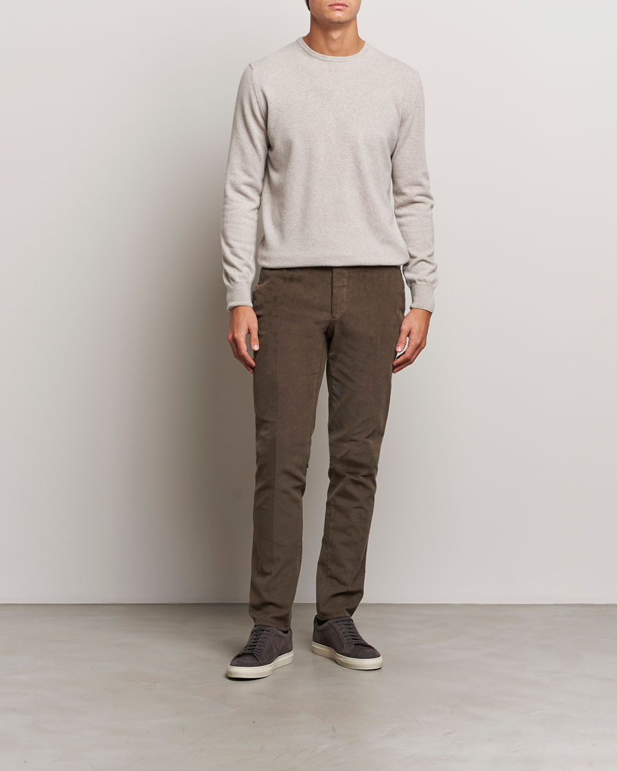 Herr | Tröjor | Morgano | Wool/Cashmere Crewneck Beige