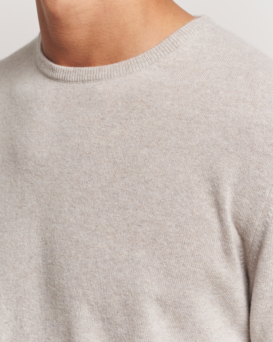 Herr | Tröjor | Morgano | Wool/Cashmere Crewneck Beige