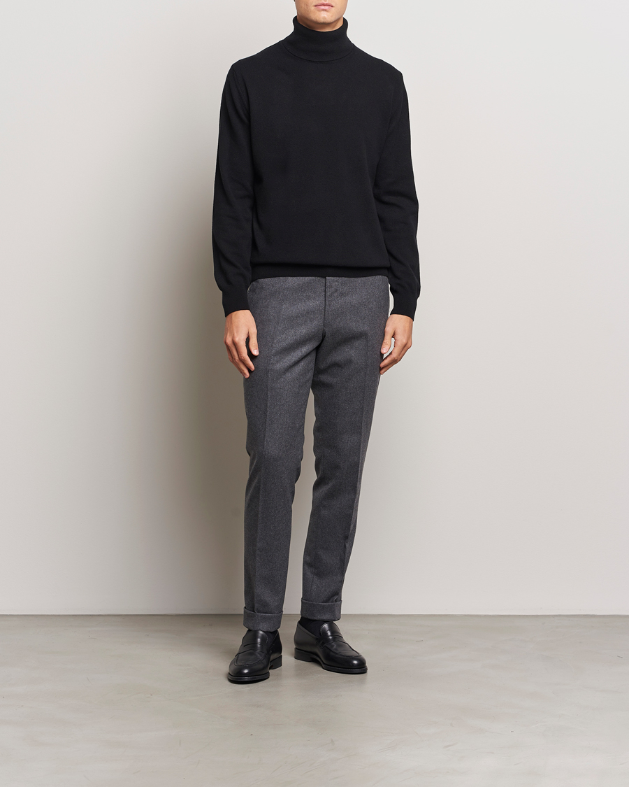 Herr | Tröjor | Morgano | Wool/Cashmere Rollneck Black