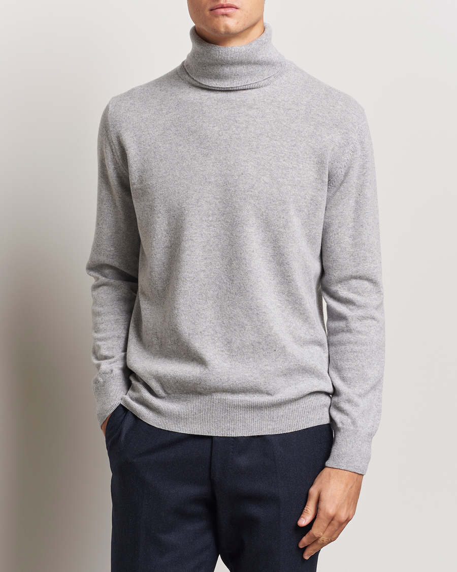 Herr | Tröjor | Morgano | Wool/Cashmere Rollneck Mid Grey