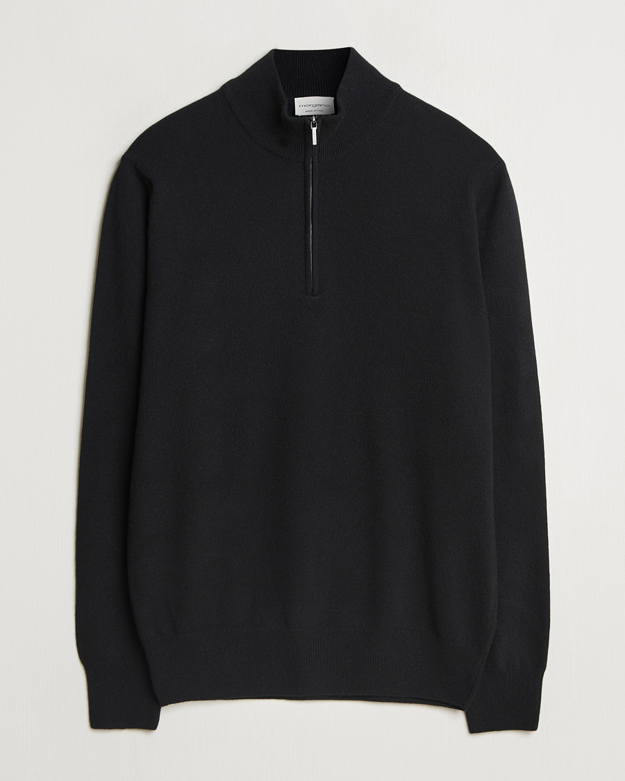 Herr | Tröjor | Morgano | Wool/Cashmere Half-Zip Black