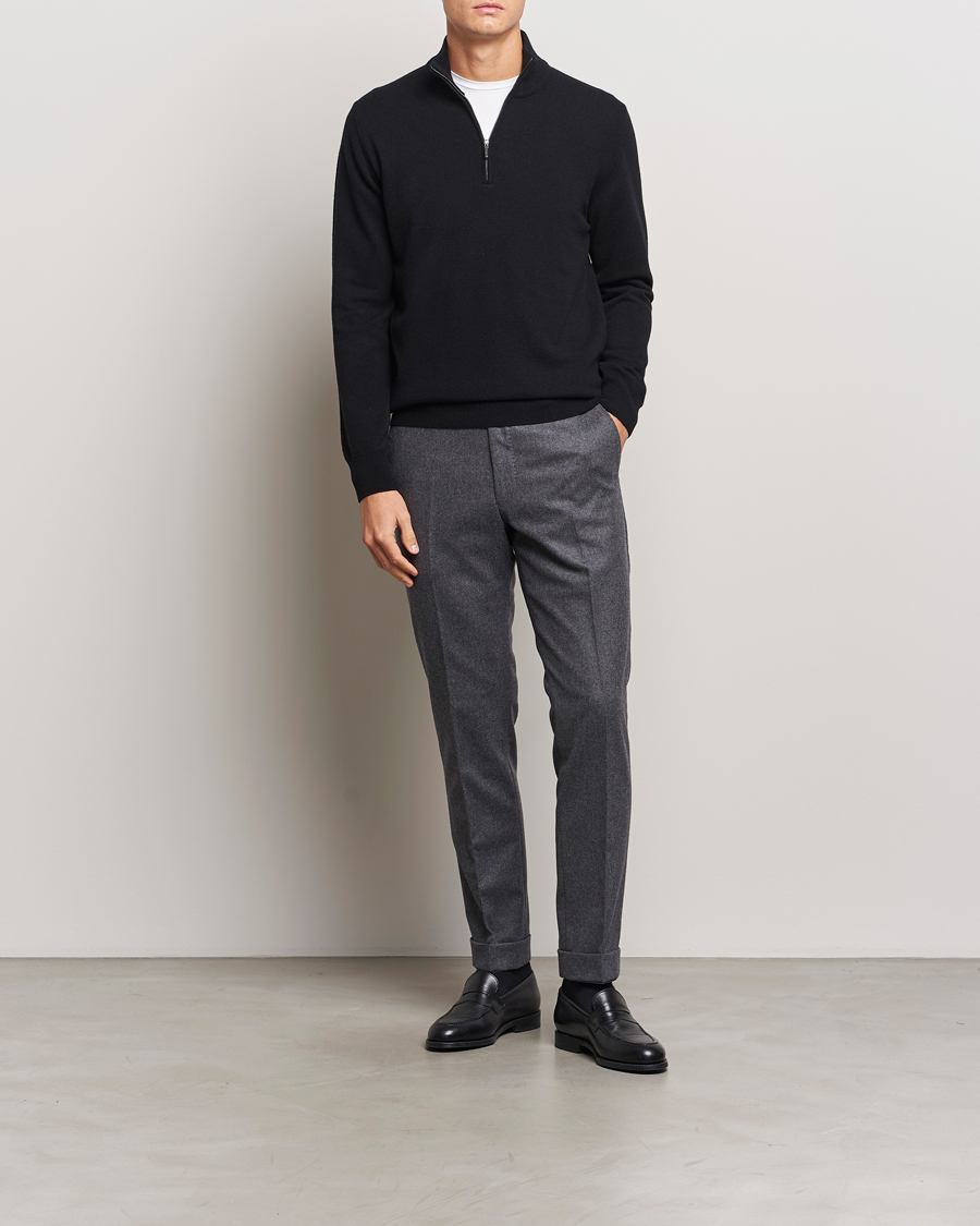 Herr | Tröjor | Morgano | Wool/Cashmere Half-Zip Black