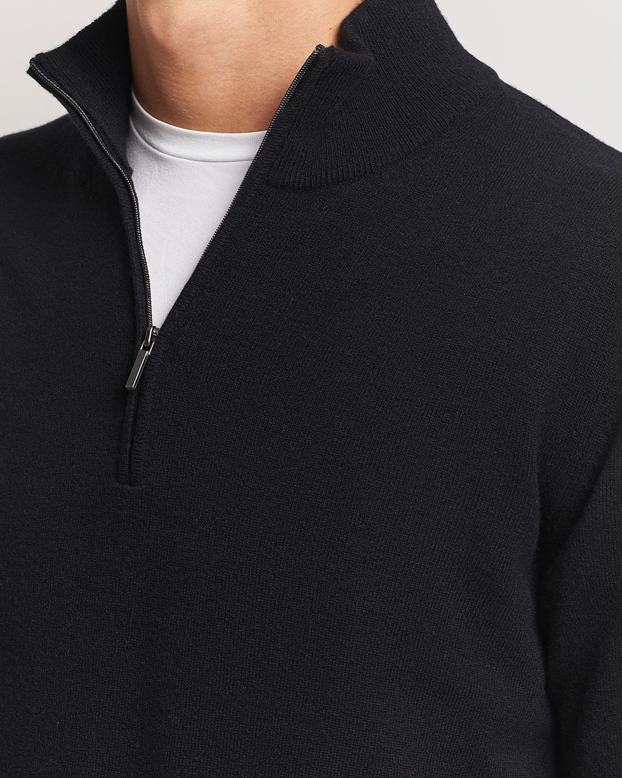 Herr | Tröjor | Morgano | Wool/Cashmere Half-Zip Black