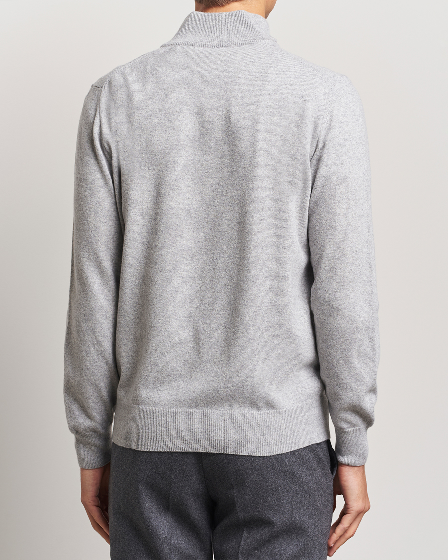 Herr | Tröjor | Morgano | Wool/Cashmere Half-Zip Mid Grey