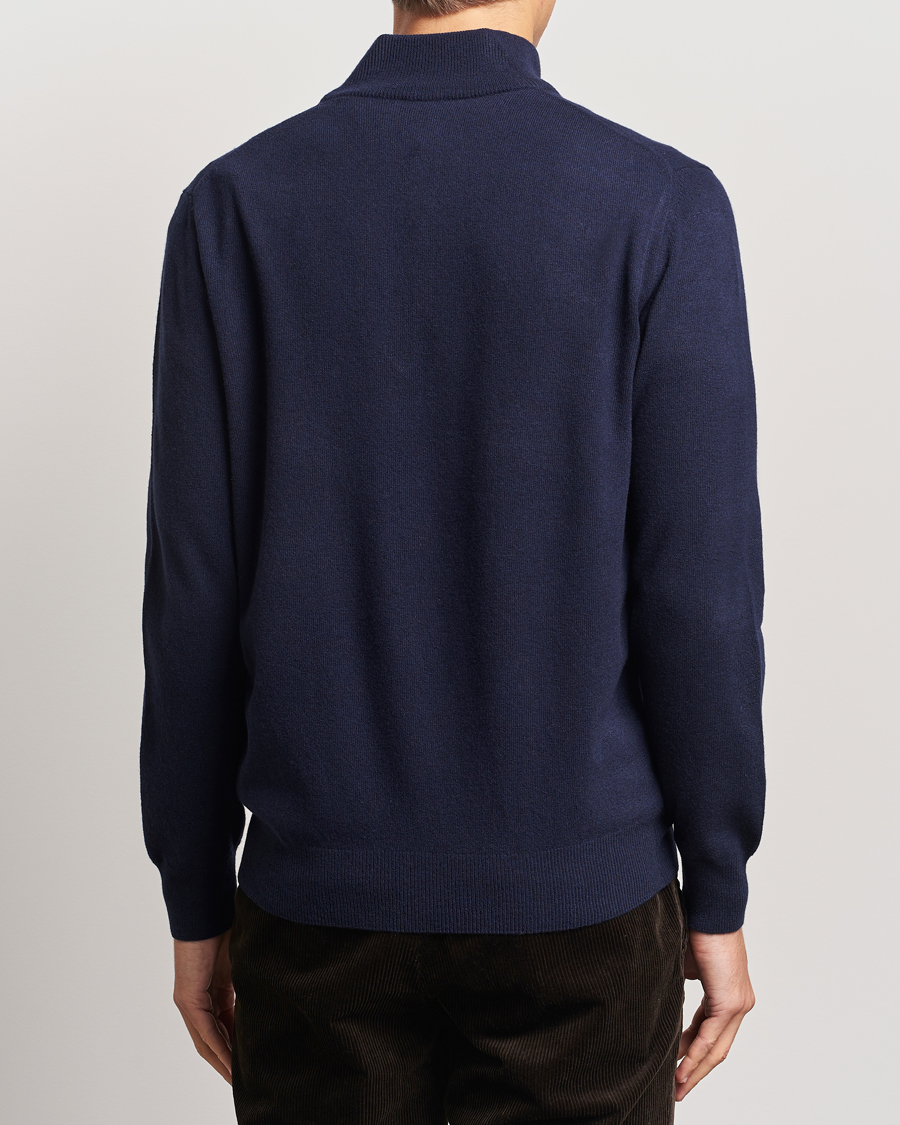 Herr | Tröjor | Morgano | Wool/Cashmere Half-Zip Navy