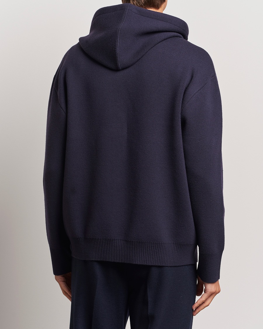 Herr | Tröjor | Lanvin | Merino Full Zip Hoodie Japanese Ink
